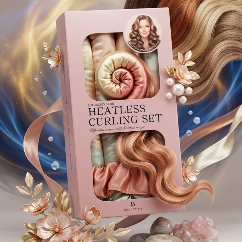 Satin Heatless Curling Set in Rose Gold & Champagne